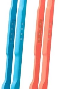 nintendo pack de 2 correas para joy con 2 izquierdo/derecho facil acople y desacople mejora seguridad en juegos activos aumenta estabilidad en modo raton color rojo y azul claro