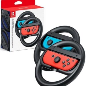 nintendo pack de 2 volantes para joy con mejor agarre inmersion en juegos de carreras no incluye mandos color rojo y azul