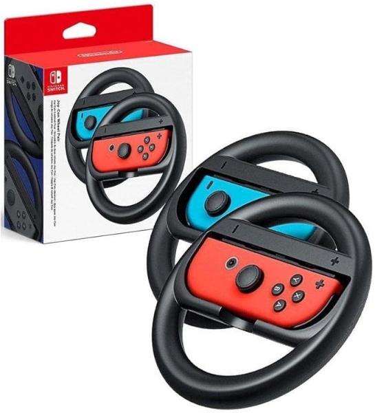 nintendo pack de 2 volantes para joy con mejor agarre inmersion en juegos de carreras no incluye mandos color rojo y azul