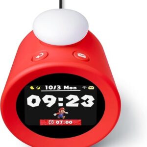 nintendo sound clock alarmo reloj despertador inteligente alarmas con tematicas de nintendo sensor de movimiento registro de habitos incluye pila de 9v color negro y rojo