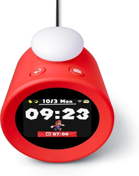 nintendo sound clock alarmo reloj despertador inteligente alarmas con tematicas de nintendo sensor de movimiento registro de habitos incluye pila de 9v color negro y rojo