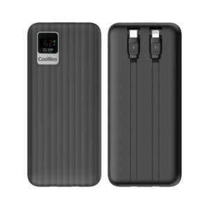 coolbox dp20 powerbank 20000mah 22.5w pd y qc usb c y lightning pantalla lcd color negro