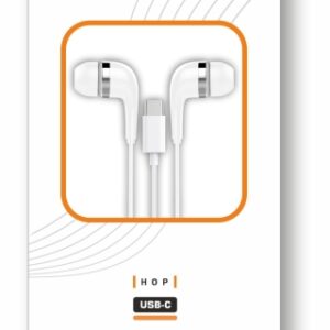 techonetech ear tech hop auriculares intraurales usb c microfono integrado cable de 1.20m blanco