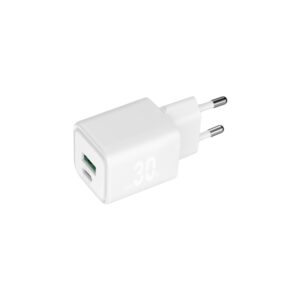 blackbyte by pedro buerbaum cargador gan doble 1xusb c pd 30w 1xusb a 18w carga rapida pps color blanco