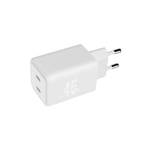 blackbyte by pedro buerbaum cargador gan doble pd de 45w 2xusb c carga rapida pps color blanco