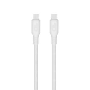 blackbyte by pedro buerbaum cable usb c macho a usb c macho de silicona hasta 60w 2 metros 480mbps compatible con carga rapida diametro 3mm color blanco