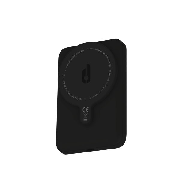 blackbyte by pedro buerbaum bateria lipo externa/powerbank de 5000mah 15w entrada y salida usb c carga inalambrica tacto engomado extraplana color negro