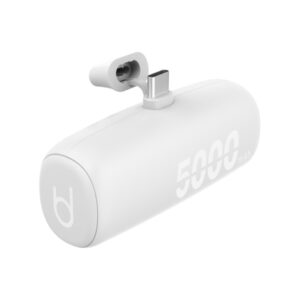 blackbyte by pedro buerbaum bateria lipo externa/powerbank de 5000mah 10w entrada y salida usb c soporte integrado tacto engomado color blanco