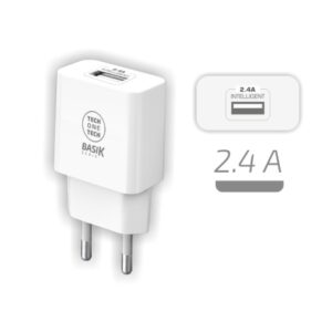 techonetech basik cargador de pared 1 puerto usb a 12w color blanco