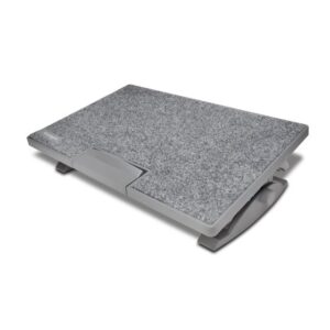 kensington smartfit™ solemate™ pro elite reposapies superficie de apoyo con tela altura, angulo e inclinacion ajustables base antideslizante mejora postura y circulacion color gris