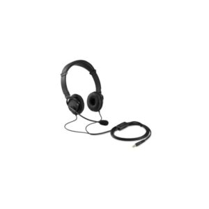 kensington auriculares con microfono plegable conexion 3,5mm diadema ajustable almohadillas acolchadas controles en cable cable de 1.80m color negro