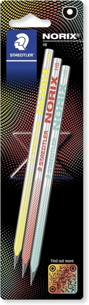 staedtler norix pack de 3 lapices de grafito hb madera negra diseño inteligente