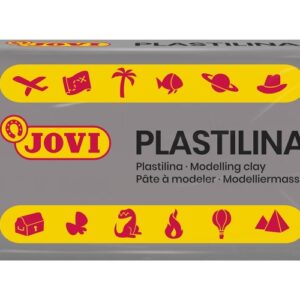jovi caja de 30 pastillas de plastilina 50gr pasta vegetal no endurece sin gluten inocua facil de moldear ideal para volumen y moldes color gris