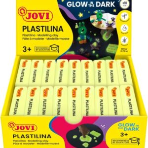 jovi bandeja con 18 pastillas de plastilina 50gr fluorescente muy moldeable no se seca