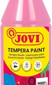jovi tempera paint tempera liquida 250ml base agua lista para usar alto poder cubriente secado rapido excelente fluidez adherencia en multiples superficies color rosa