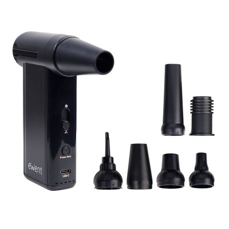ewent pistola de aire comprimido bomba de vacio e inflador 8 velocidades 130000 rpm bateria de 5000mah color negro