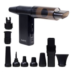 ewent pistola de aire comprimido aspirador, bomba de vacio e inflador 8 velocidades 180000 rpm bateria de 8000mah color negro
