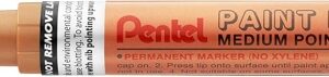 pentel paint marker marcador de pintura punta media 4.5mm permanente en todas las superficies resistente a luz y agua cuerpo de aluminio color bronce