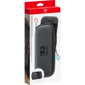 nintendo pack de funda con protector de pantalla para consola nintendo switch 2 proteccion completa y segura espacio para 6 tarjetas 2 correas para joy con color negro