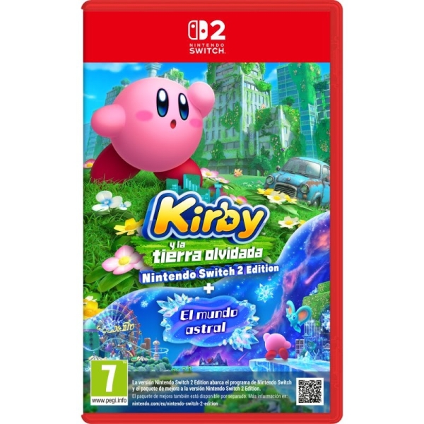 nintendo videojuego kirby and the forgotten land para consola nintendo switch 2 genero plataformas 3d/accion/aventura pegi 7
