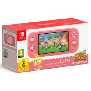 nintendo pack consola portatil nintendo switch lite con videojuego animal crossing tegra nvidia nfc multijugador pantalla tactil lcd de 5.5" bateria 3570mah microsd color coral