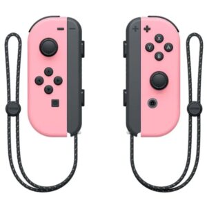 nintendo set de 2 mandos joy con izquierdo/derecho para nintendo switch bluetooth 3.0+hs autonomia hasta 20h vibracion hd nfc para amiibo camara infrarroja color negro y rosa