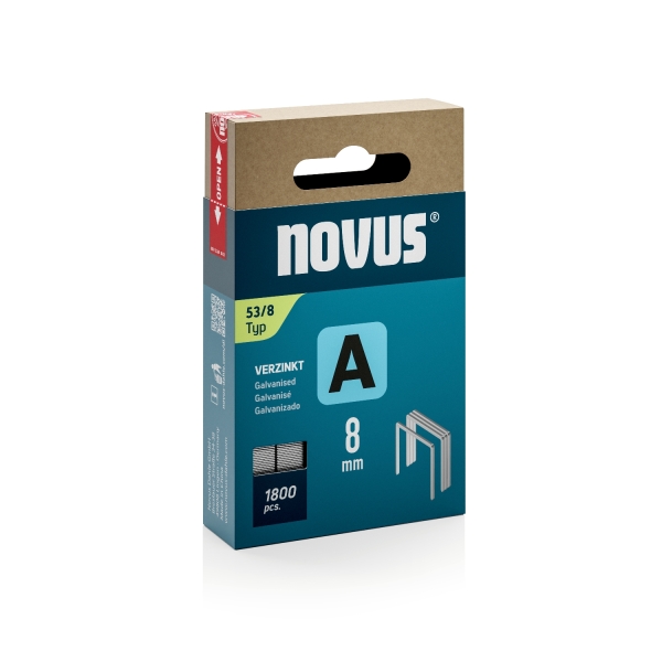 novus a tipo 53 caja de 1800 grapas 53/8 galvanizadas patilla de 8mm