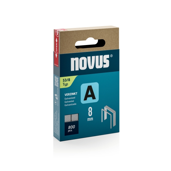 novus a tipo 53 caja de 800 grapas 53/8 galvanizadas patilla de 6mm