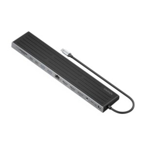 aisens usb c dock 13 en 1 usb c a 2xhdmi 1xdisplayport 1xrj45 3xusb a 2xusb c 1xusb c pd 1xaudio 1xsd 1xmicro sd 1xranura kensington 30cm color gris
