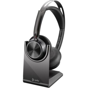 hp poly voyager focus 2 ms auriculares con microfono bluetooth 5.1 cancelacion de ruido almohadillas acolchadas autonomia hasta 40h control en auricular color negro
