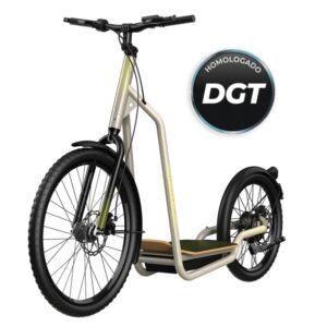 cecotec troton patinete electrico potencia de 1000w ruedas grandes 20" y 26" autonomia 50km homologado por la dgt base xl de madera frenos de disco velocidad 25km/h color beige