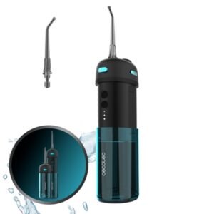 cecotec toothcare jet splash irrigador dental portatil deposito de 150ml resistente al agua ipx7 3 modos 8 niveles de intensidad 2 boquillas intercambiables ideal para viajes color negro