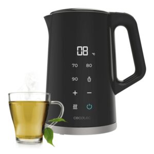 cecotec thermosense 800 neo hervidor de agua electrico 2200w capacidad 1.7l temperatura regulable acero inoxidable funcion mantenimiento de calor base giratoria 360º color negro