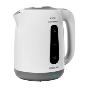 cecotec thermosense 170 hervidor de agua electrico potencia de 2200w capacidad 1.7l libre de bpa base giratoria 360º filtro desmontable sistema de seguridad asa ergonomica color blanco
