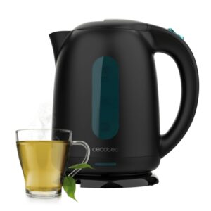 cecotec thermosense 180 hervidor de agua electrico potencia de 2200w capacidad 1.7l libre de bpa filtro antical desmontable base giratoria 360º apagado automatico color negro