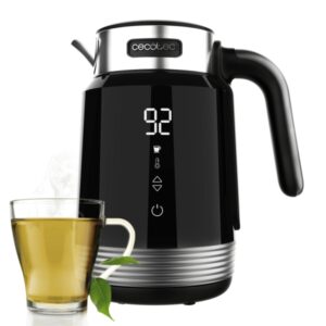 cecotec thermosense 600 touch black hervidor de agua electrico 2200w capacidad 1.7l acero inoxidable libre de bpa pantalla tactil ajuste de temperatura apagado automatico color negro