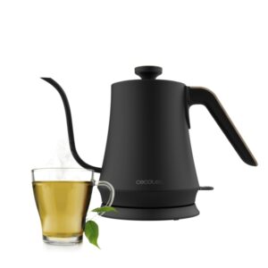 cecotec thermosense 500 cisne hervidor de agua electrico potencia de 1200w capacidad de 1l acero inoxidable cuello de cisne base giratoria 360º apagado automatico color negro