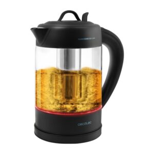 cecotec thermosense 390 clear hervidor de agua electrico 2 en 1 2200w capacidad 1.7l control de temperatura filtro antical desmontable base giratoria 360º acero inoxidable color negro