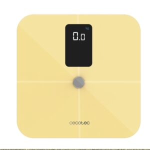 cecotec surface precision 10400 smart healthy vision yellow bascula corporal hasta 180kg pantalla lcd bluetooth 4.0 cristal templado patas antideslizantes cinta metrica color amarillo