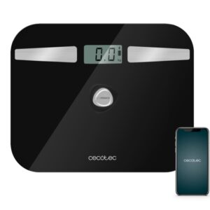 cecotec surface precision 10200 smart healthy black bascula corporal hasta 180kg energia sin pilas bluetooth 4 sensores cristal templado patas antideslizantes autoapagado color negro