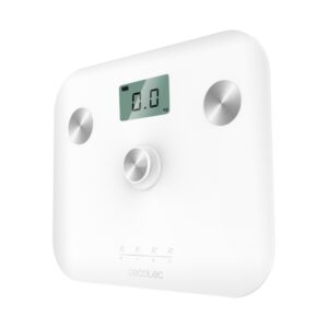 cecotec surface precision ecopower 10100 full healthy white bascula corporal hasta 180kg energia sin pilas medicion de bioimpedancia 4 sensores patas antideslizantes lcd color blanco