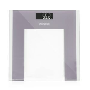 cecotec surface precision healthy bascula corporal hasta 180kg alta precision pantalla lcd cristal templado cinta metrica autoapagado patas antideslizantes 300x300mm color transparente
