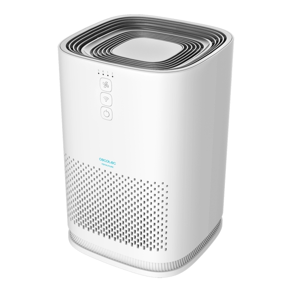 cecotec totalpure 1500 connected purificador de aire potencia de 26w filtro de 3 etapas control wi fi cobertura hasta 40m3 sensor pm 2.5 silencioso 61db 2 modos de uso color blanco