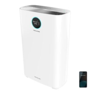 cecotec totalpure 2500 connected purificador de aire potencia de 20w filtro de 3 etapas cobertura hasta 65m3 control wifi silencioso 54db pantalla led modo noche color blanco