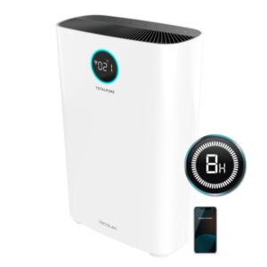 cecotec totalpure 5000 connected purificador de aire potencia de 30w filtro de 3 etapas cobertura hasta 130m3 control wi fi pantalla led silencioso 65db modo noche color blanco