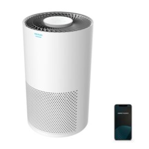 cecotec totalpure 2000 connected purificador de aire 50w control wi fi y tactil cobertura hasta 50m3 3 etapas de filtrado sensor pm 2.5 funcionamiento silencioso color blanco