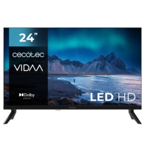 cecotec a5 series alh50024 televisor smart tv de 24" led con resolucion hd sistema dolby audio sistema operativo vidaa wifi integrado 3 hdmi 2 usb sintonizador dvb color negro