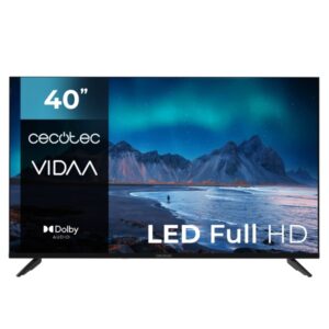 cecotec a5 series alf50040 televisor smart tv de 40" led con resolucion hd sistema dolby audio sistema operativo vidaa wifi integrado 3 hdmi 2 usb altavoces 16w color negro