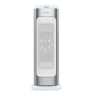 cecotec readywarm 6700 ceramic sky calefactor ceramico de torre potencia de 2000w control remoto pantalla led 3 modos de calor oscilante temporizador 24h seguridad triple color gris