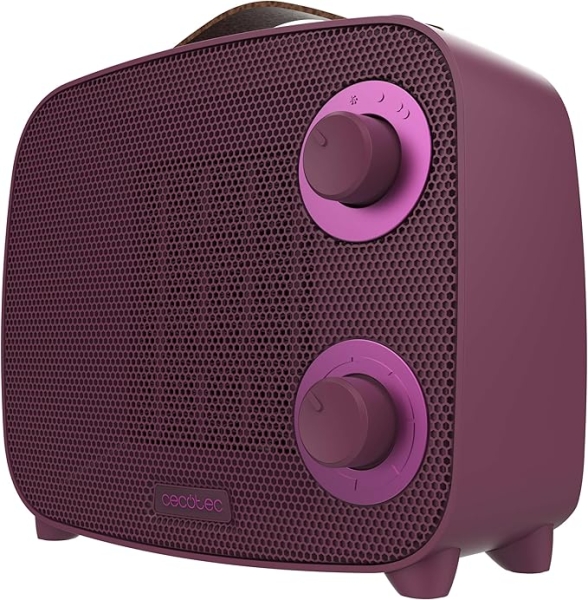 cecotec readywarm 1500 ceramic pink aura calefactor ceramico 1500w cobertura hasta 15 m² termostato regulable 3 modos de uso estilo moderno triple sistema de seguridad color rosa